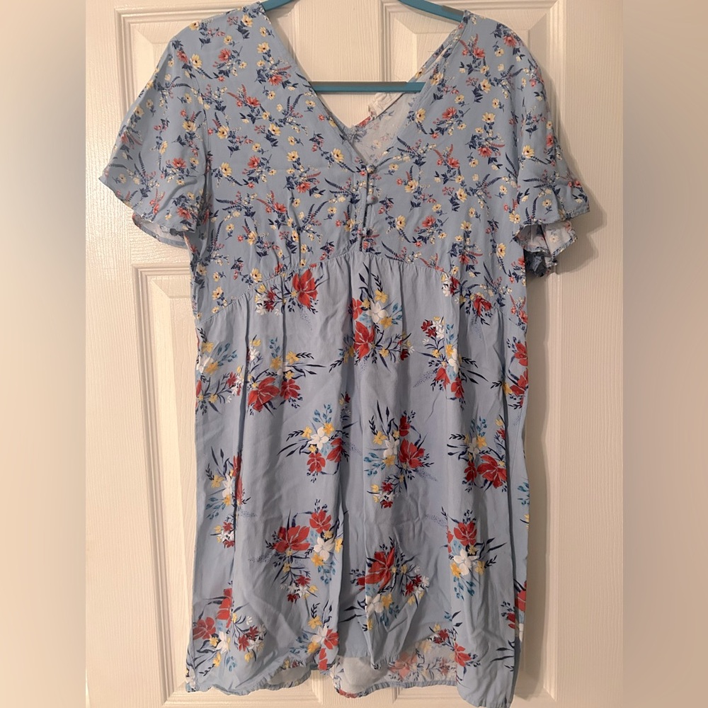 Floral Blue Dress
